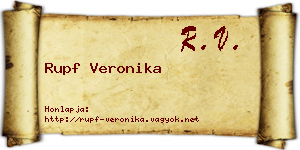 Rupf Veronika névjegykártya